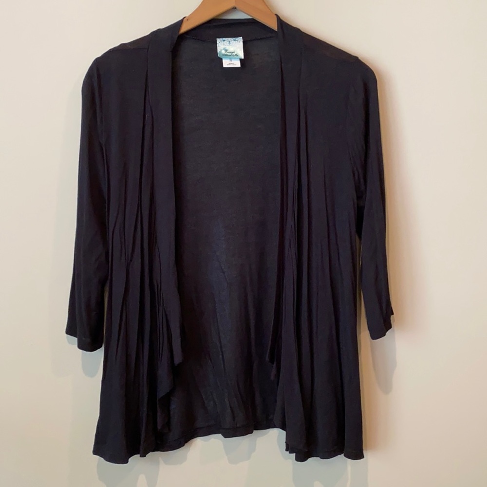 Enough About Me brand black open cardigan